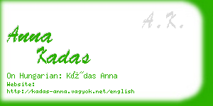 anna kadas business card